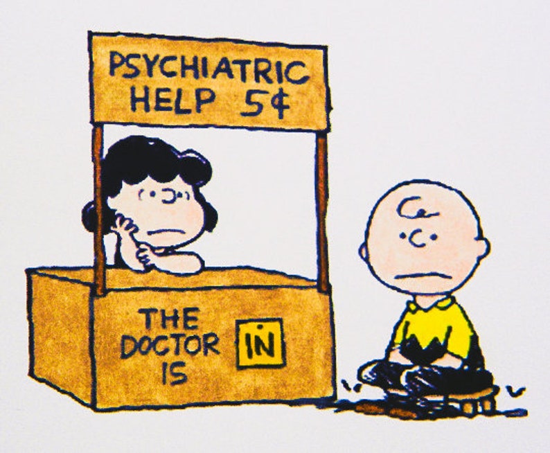 Charlie Brown & Lucy Psychiatrist is in Card: Customize with your choice of greeting zdjęcie 2