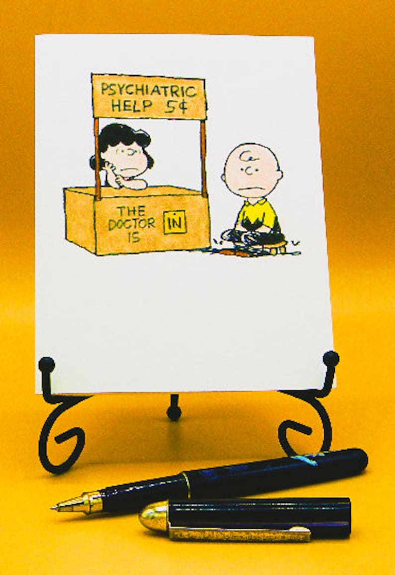 Charlie Brown & Lucy Psychiatrist is in Card: Customize with your choice of greeting zdjęcie 3