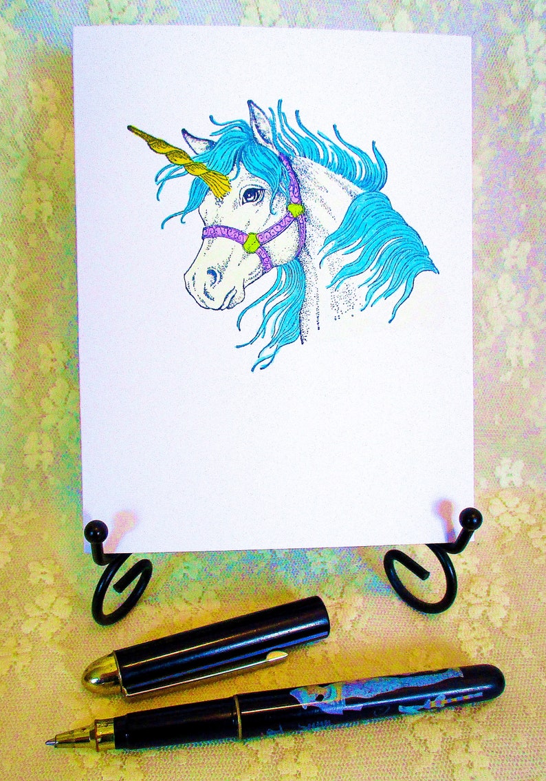 Beautiful Colorful Magical Unicorn Greeting Card: Add a Greeting or Leave Blank image 3
