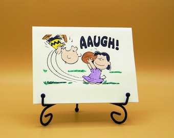 Charlie Brown & Lucy Football Card: Customize your card with any greeting