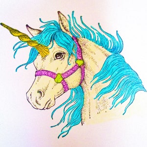 Beautiful Colorful Magical Unicorn Greeting Card: Add a Greeting or Leave Blank image 2