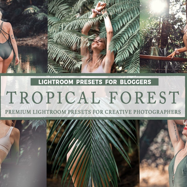 6 LIGHTROOM Preset Aesthetic, Tropical Forest Blogger, Photo Preset, Moody Minimal Tone, Muted filter, Aesthetic Instagram Feed