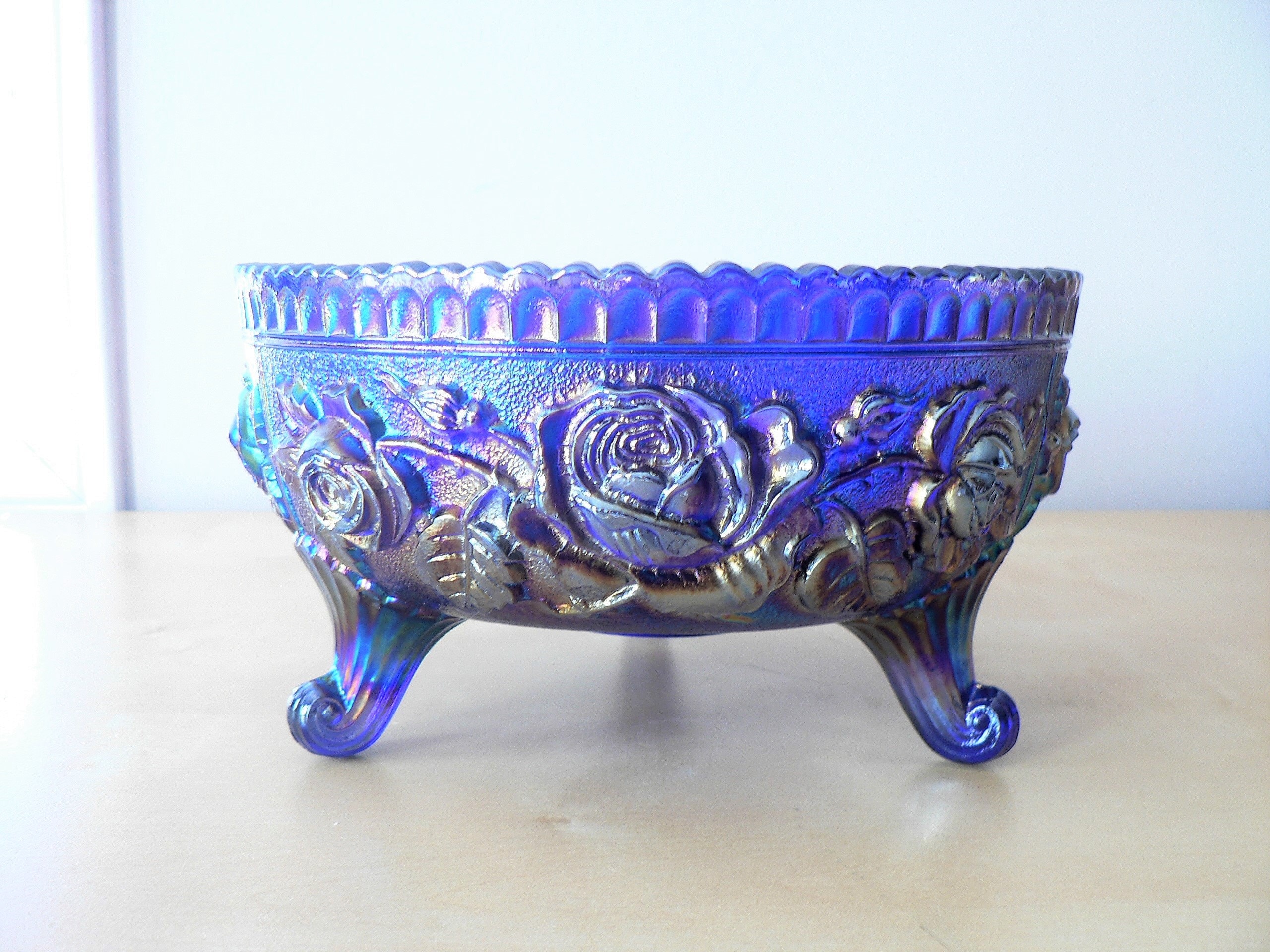 Carnival Glass カーニバルガラス ボール オーロラ パープル Carnival