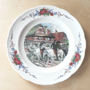 Vintage Sarreguemines French Porcelain Dish - Pyroblan French Decorative Plate-Obernai Plate - French Country Plate - French Cabinet Plate