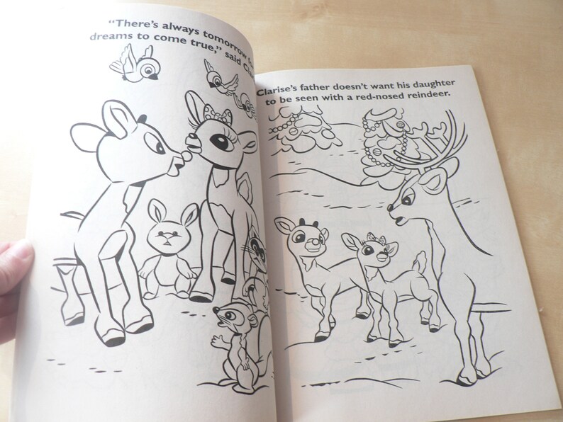 Rudolph The Red Nosed Reindeer Coloring Book Vintage | Etsy