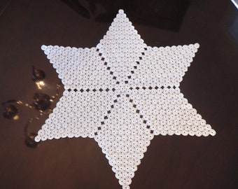20&quot; Vintage White Star Crochet Doily - Greek Doily