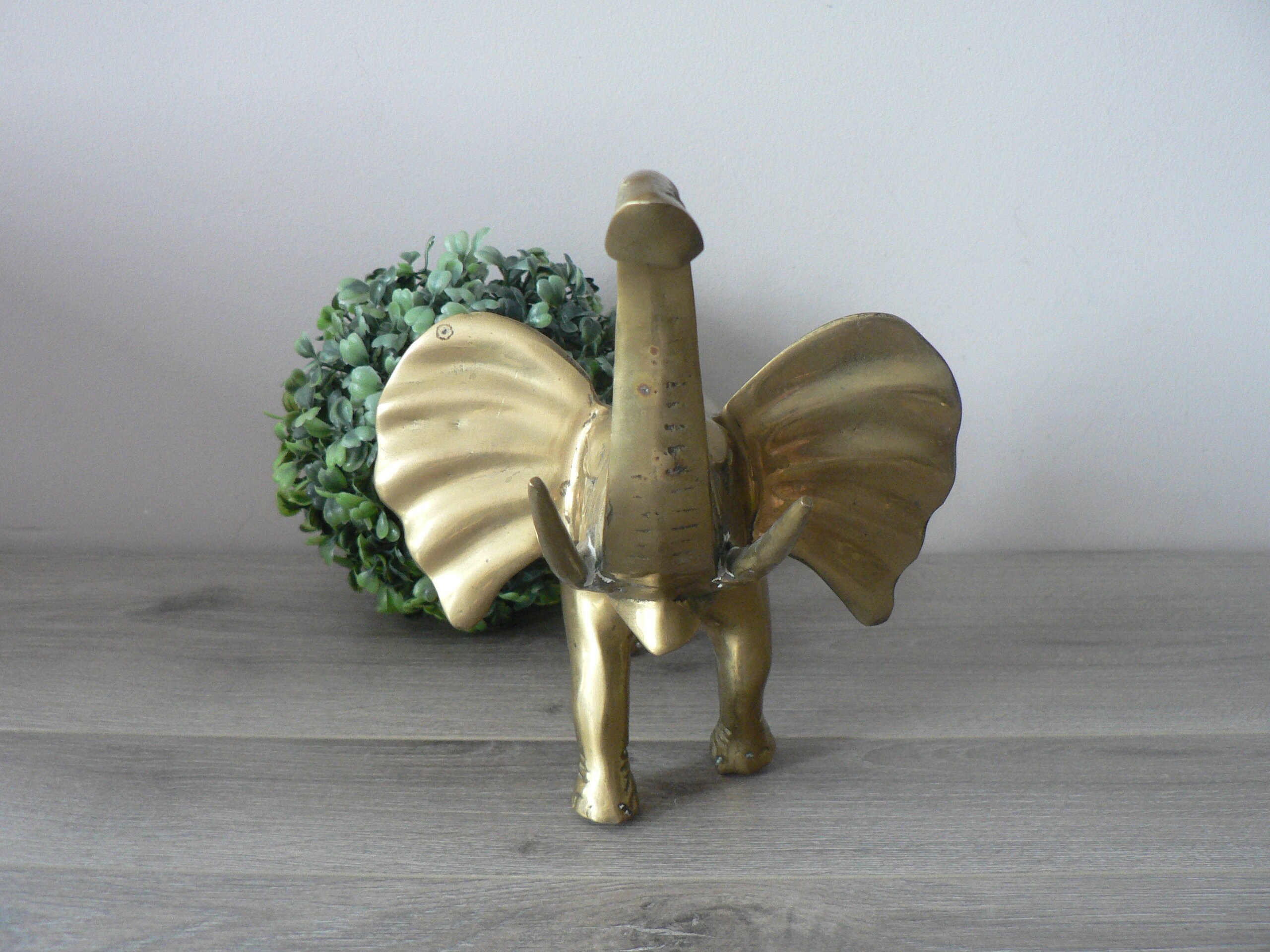 Large Brass Elephant Symbol of Luck India Elephant Decor Etsy