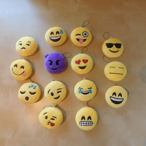 1 (one) Emoji Plush Toy Trinket Charm - Purse Charm - Backpack Charm