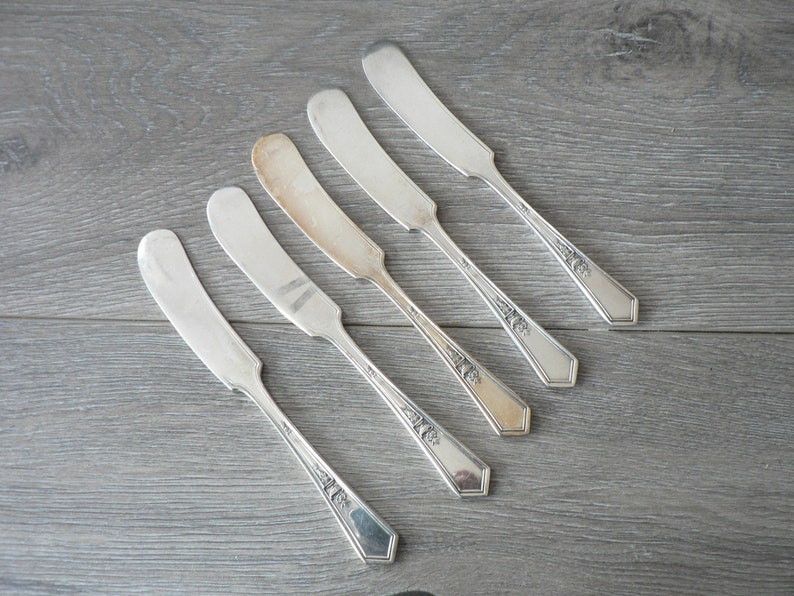 Art Deco Silver Spreaders Set of 5