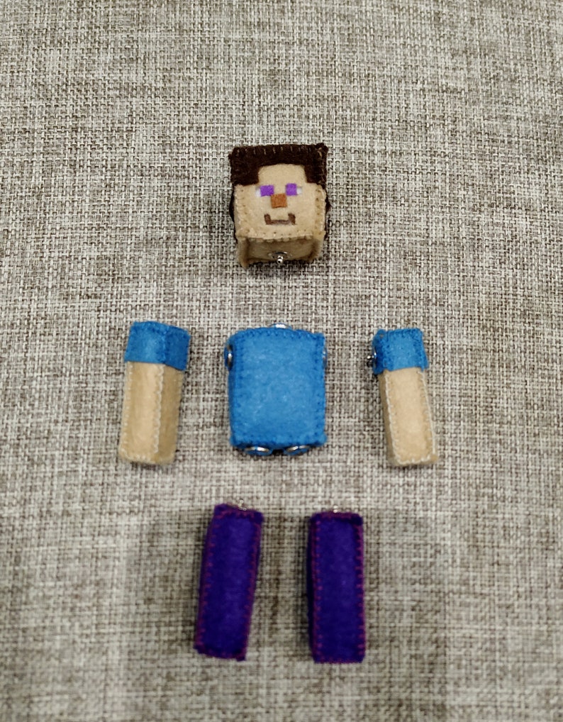 Keychain Minecraft Steve. Felt Steve Minecraft. Etsy