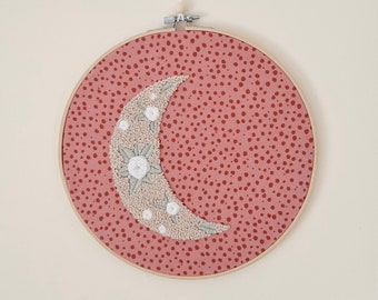 Floral Moon embroidery wall decoration