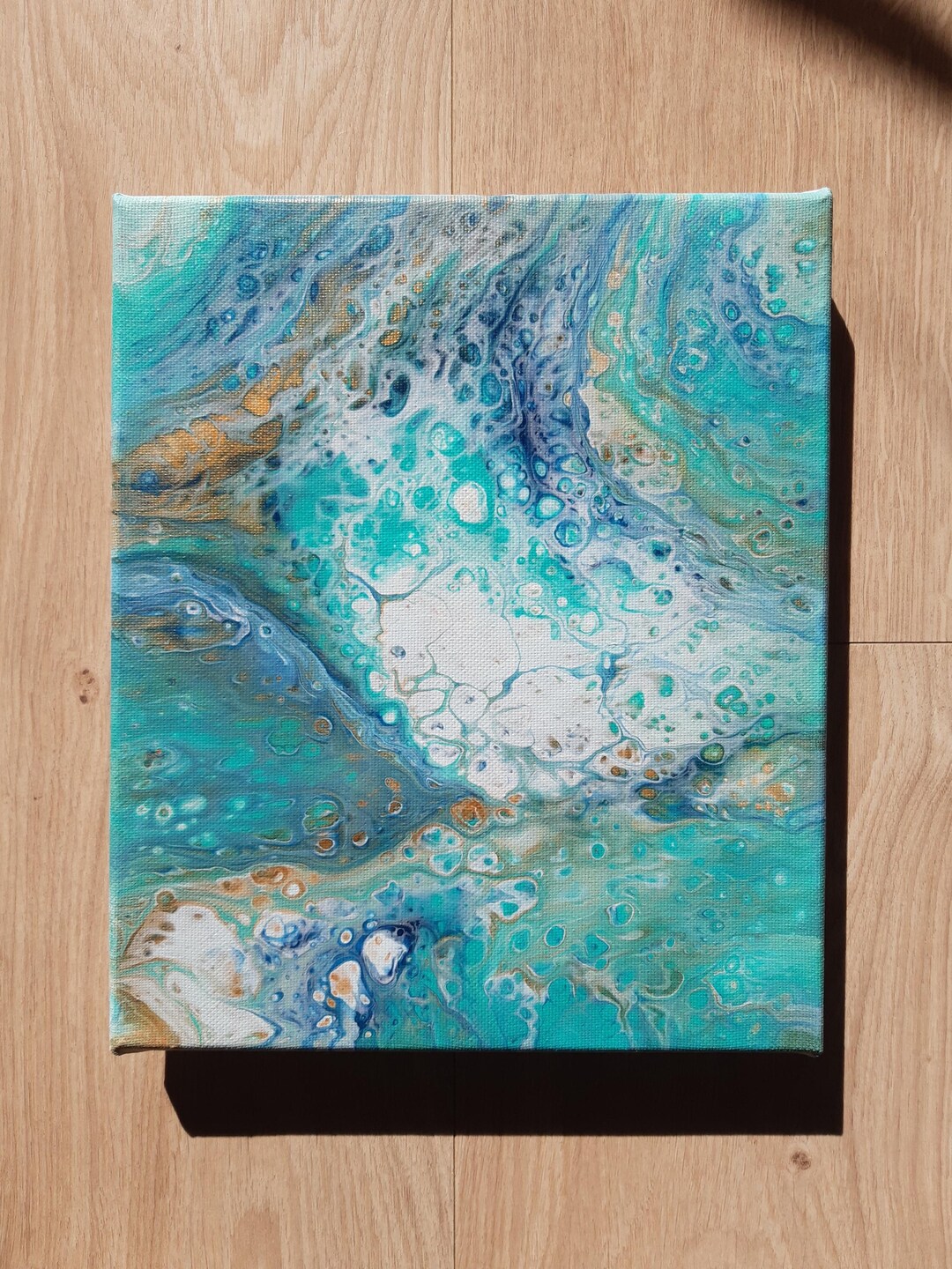 ターコイズとゴールドの抽象画 ターコイズとゴールドの抽象画 ターコイズとゴールドの抽象的な海景画