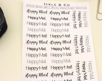 VINYL  Script Happy Mail Word Planner Stickers Functional Edition