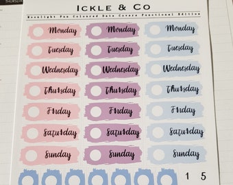 Moonlight Fun Date Cover Planner Stickers | Date Covers Bullet Journal