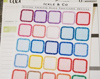 Layering Glitter Box Planner Stickers Functional Edition Bullet Journal