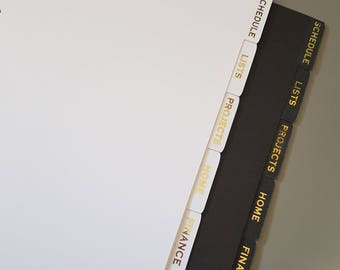 A5 REAL FOIL Custom 6 Tab Foiled Dividers A5 Planner Dividers