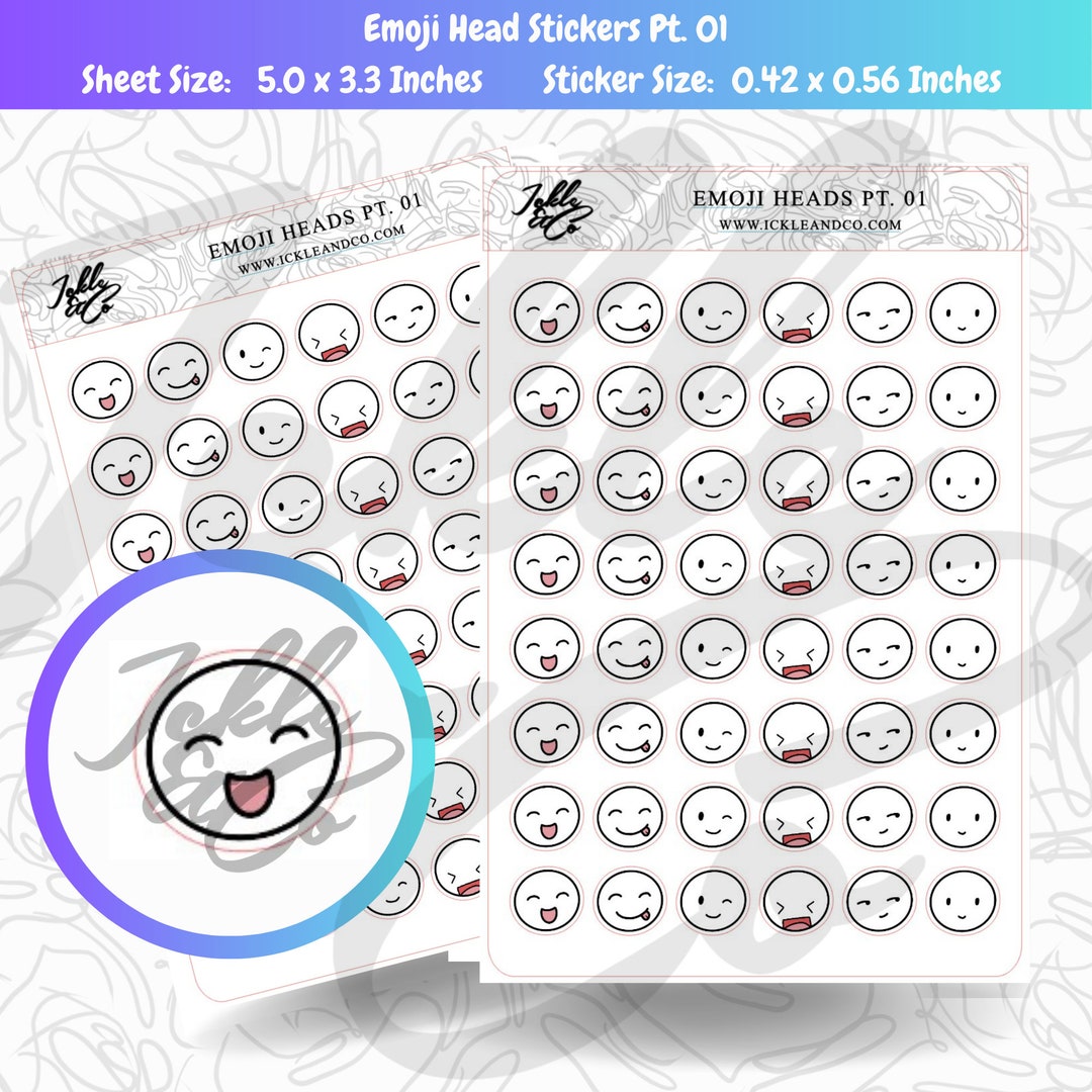 Pt 01 Emoji Head Planner Stickers | Emoti | Planning | Journaling ...