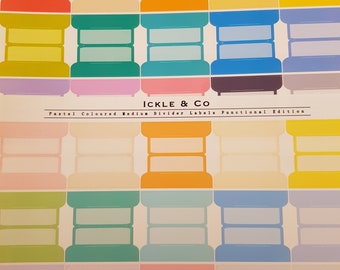 Medium Sized Coloured Planner Divider Tab Stickers / Divider Tabs / Planner Stickers Bullet Journal