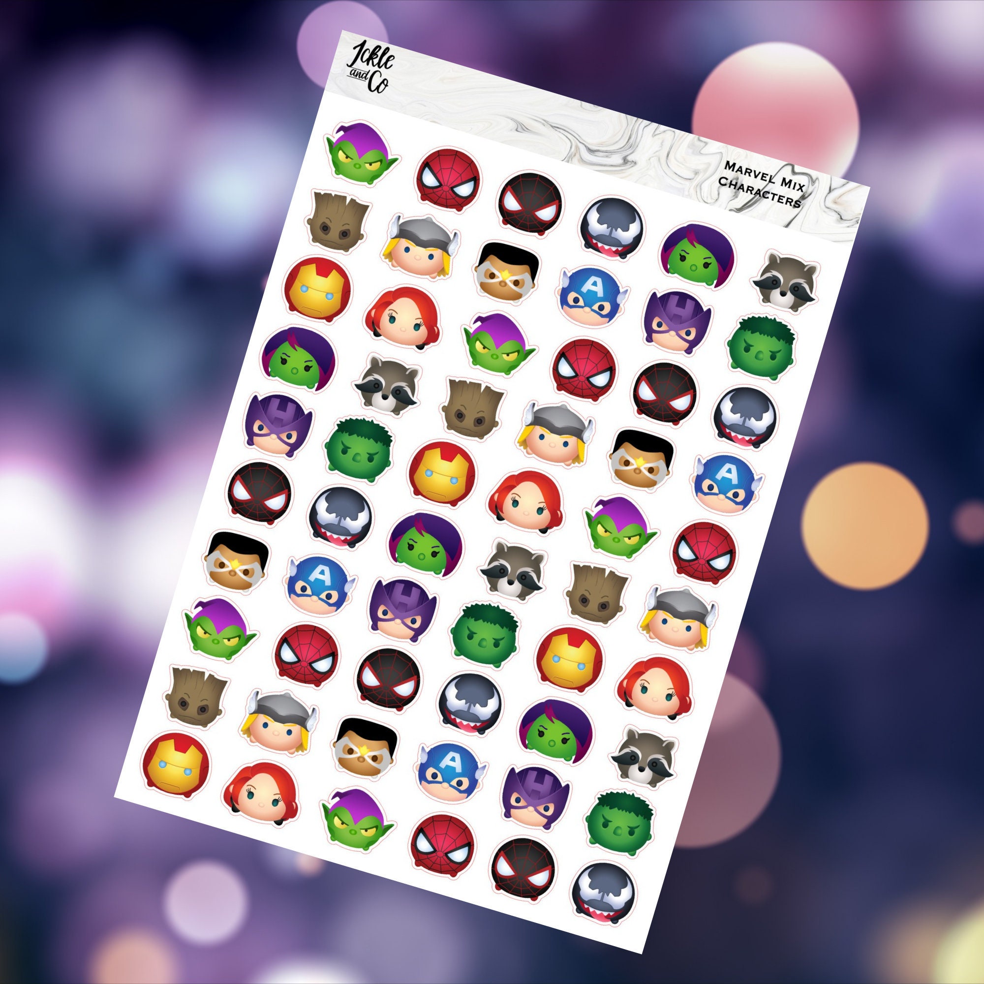 Stickers Marvel Vengadores para decorar agendas, planners, etc