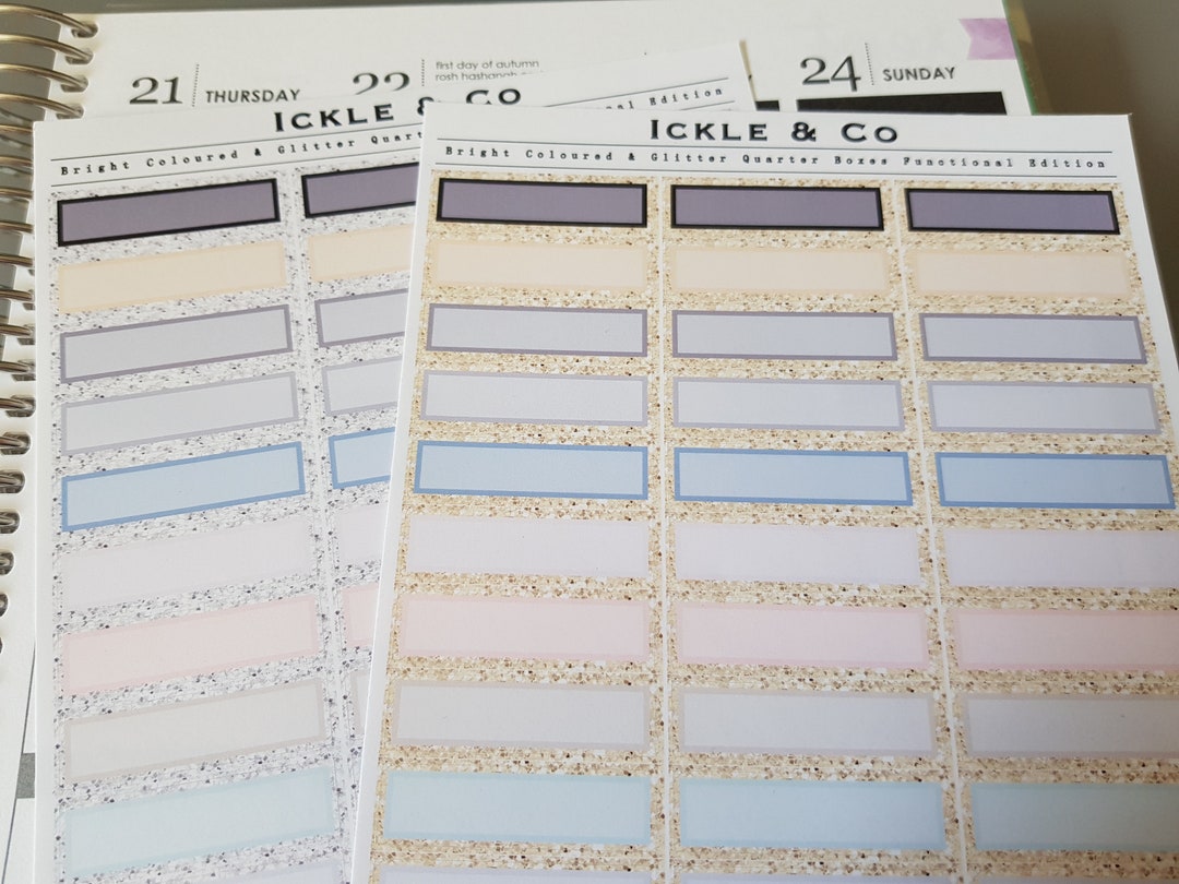 Neutral Colour and Glitter Quarter Box Planner Stickers Bullet - Etsy