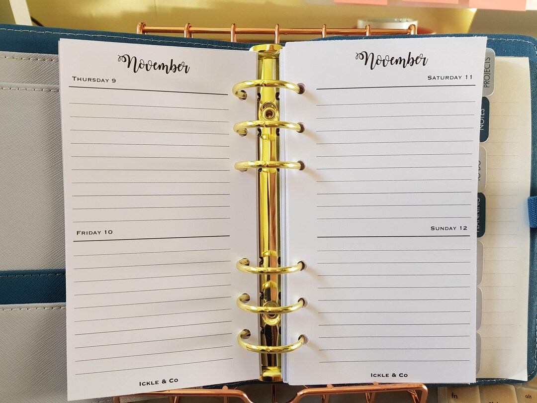 2023 PRINTED Personal Size Horizontal Planner Inserts WO4P Etsy UK