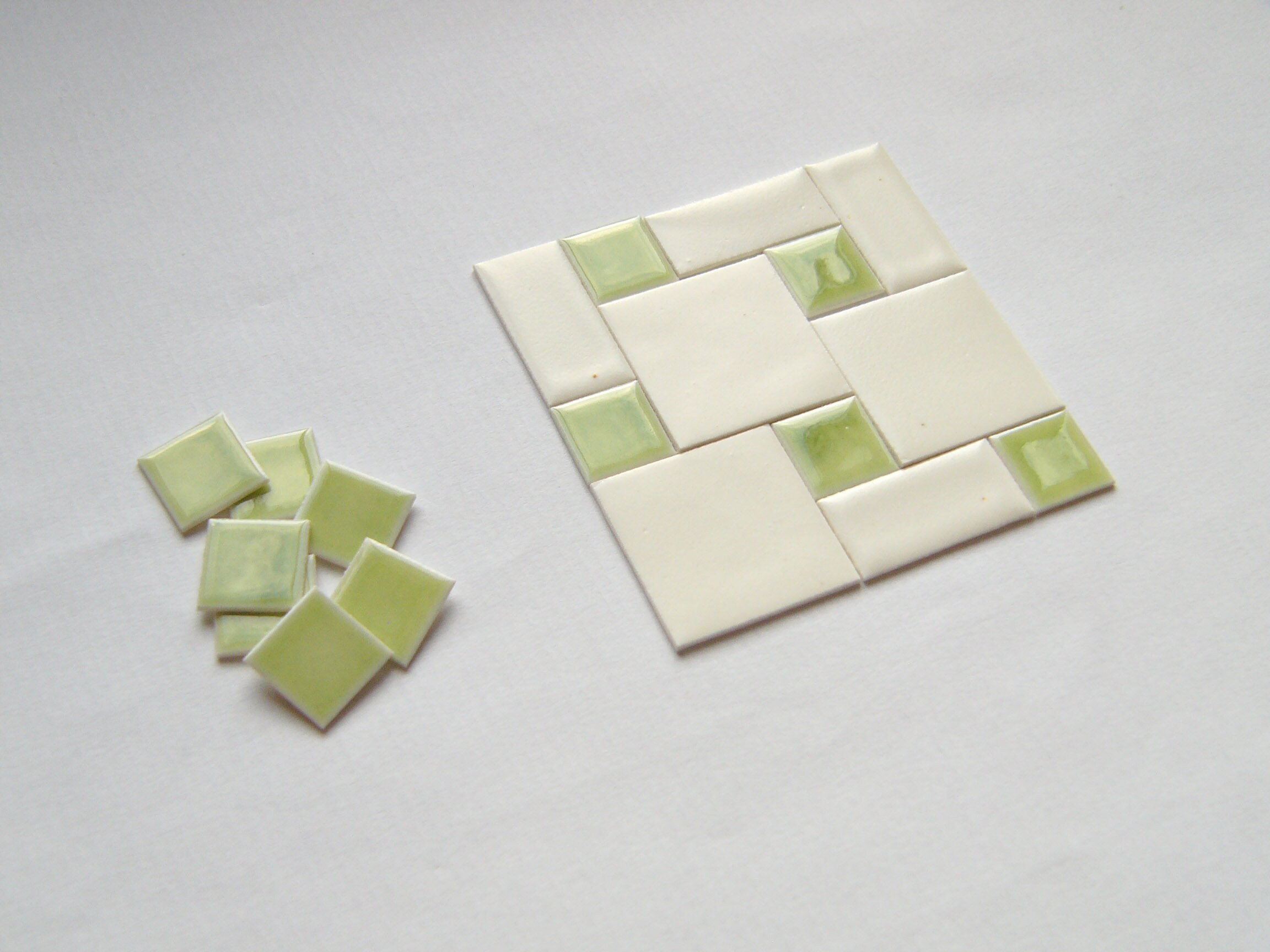 Kit:miniature Tiles + Basic Pattern for a Floor of 7 3/16 X 10 5/8 Inch ...