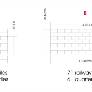 Längliche Miniatur Fliesen Nr. 10050 Halbe Fliesen | Etsy