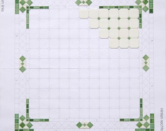 Tiles for floor of 12 x 12 inch - Design Castle with border of tiles in diamond setting