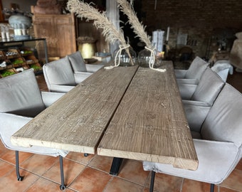 Dining table made of old elm wood