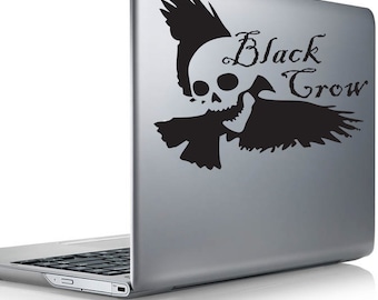 Black Crow, Wall Decal, Interior, Exterior, Vinyl Sticker, Pirate flag, Custom Text Available, Custom Size, Color Choice, Party, Gasparilla