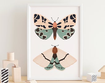 Butterfly Art Print, Butterfly Art, Moth Wall Print, Nursery wall decor, Aquarelle papillon print, Toddler wall print, Papillon, Butterfly