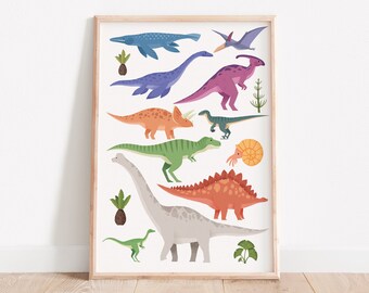 Dinosaurs print, Dinosaurs wall art, Nursery dinosaurs, Nursery wall art, Kids room art, Dinosaurs, Dinos, Kids room, Playroom decor