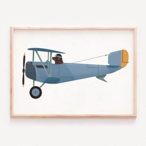 Nursery wall art, Plane print, Plane kids room, Vintage airplane, Airplane art, Nursery airplane, Airplane kid, green plane, Plane wall art