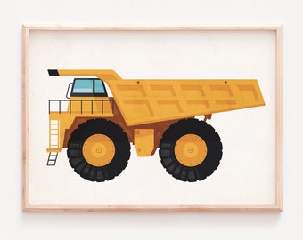 Excavator Print, Construction Print, Toddler Room Decor, Boy Nursery Decor, Truck Print, Transportation Decor, Construction truck, Nursery