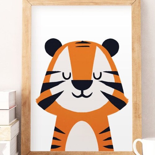 Baby Nursery Art Animals Prints Tiger Wall Art Kids Room Etsy