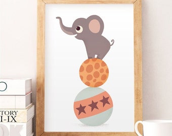 Elephant print, Cute animals, Nursery wall decor, Baby room decor, Baby room art, Kids room wall art, Wall decor, Cute art, Safari prints