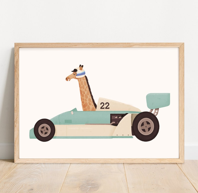 Racing Car Nursery Race Car Vintage Car Baby Room Animal Etsy