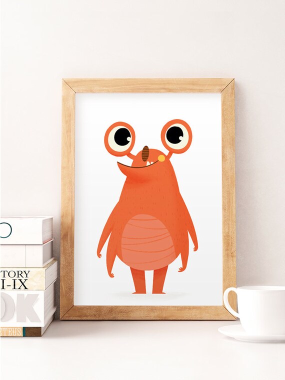 Kids Room Decor Nursery Print Illustration Monster Nursery Etsy