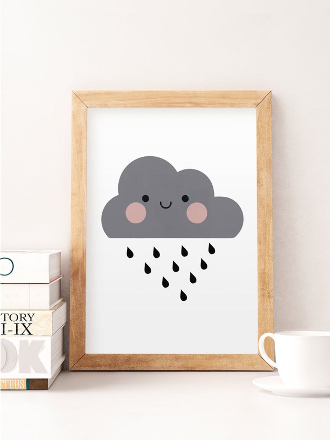 Cute cloud print Nursery print Nursery wall art Cute art Etsy