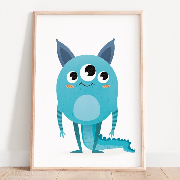 Kinderzimmer Wandkunst, Kinderzimmer Druck, niedliches Monster, Monster Kunstdruck, Babyzimmer Dekor, Kinderzimmer Drucke, Kinderdeko, Lustige Monster, Niedlich