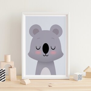 Stampa di koala, Koala carino, Arte murale di koala, Stampe di animali, Arte murale di animali, Animali carini, Stampa murale per cameretta dei bambini, Stampa per cameretta dei bambini, Decorazioni per cameretta dei bambini