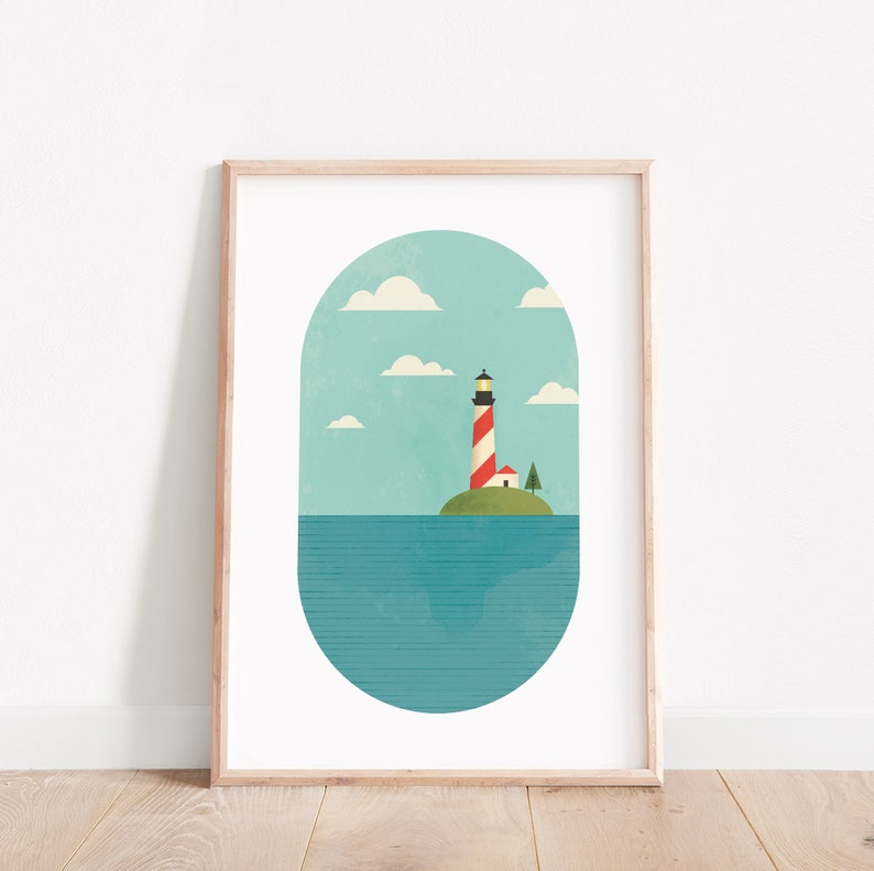 Nursery Decor Nursery Wall Art Lighthouse Print Nautical Etsy