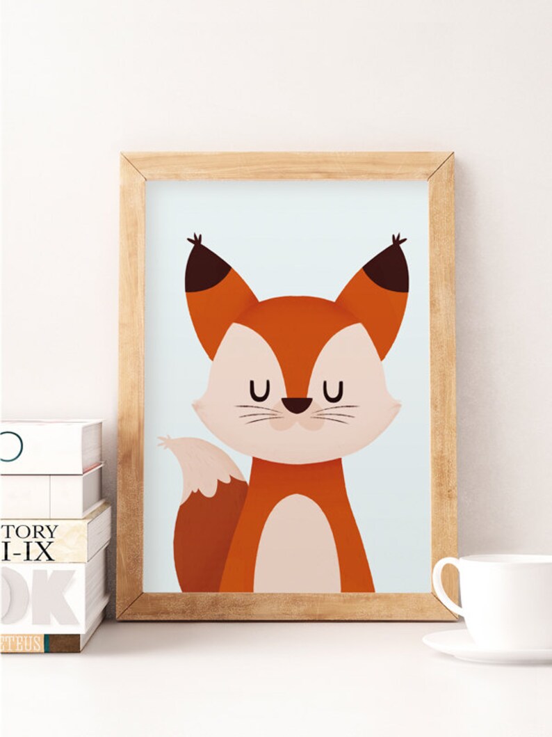 Fox Print Fox Nursery Print Nursery Wall Art Wildlife Etsy