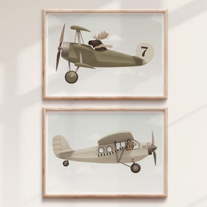 Airplane Nursery Art – Boys Room Wall Decor, Travel Theme Baby Room