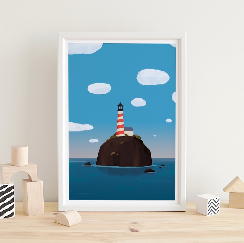 Nursery Decor Nursery Wall Art Lighthouse Print Nautical Etsy