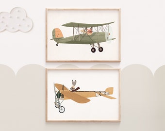 Airplane Print, Transportation Print, Vintage Plane Print, Aviation Decor, Plane Nursery, Nursery Plane Print, Toddler Boy Room, Nursery art