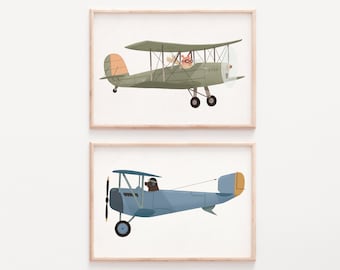 Airplane Print, Transportation Print, Vintage Plane Print, Aviation Decor, Plane Nursery, Nursery Plane Print, Toddler Boy Room, Nursery art