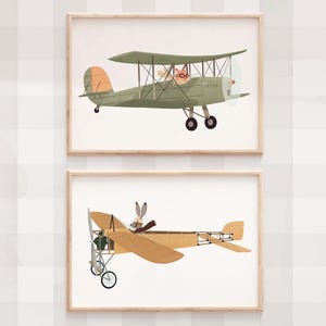 Airplane Nursery Art Print Set: Aviation Decor (Digital Download)