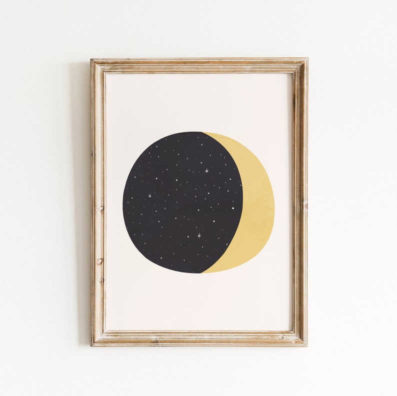 Moon Print Nursery Moon Baby Room Wall Art Cute Poster Etsy