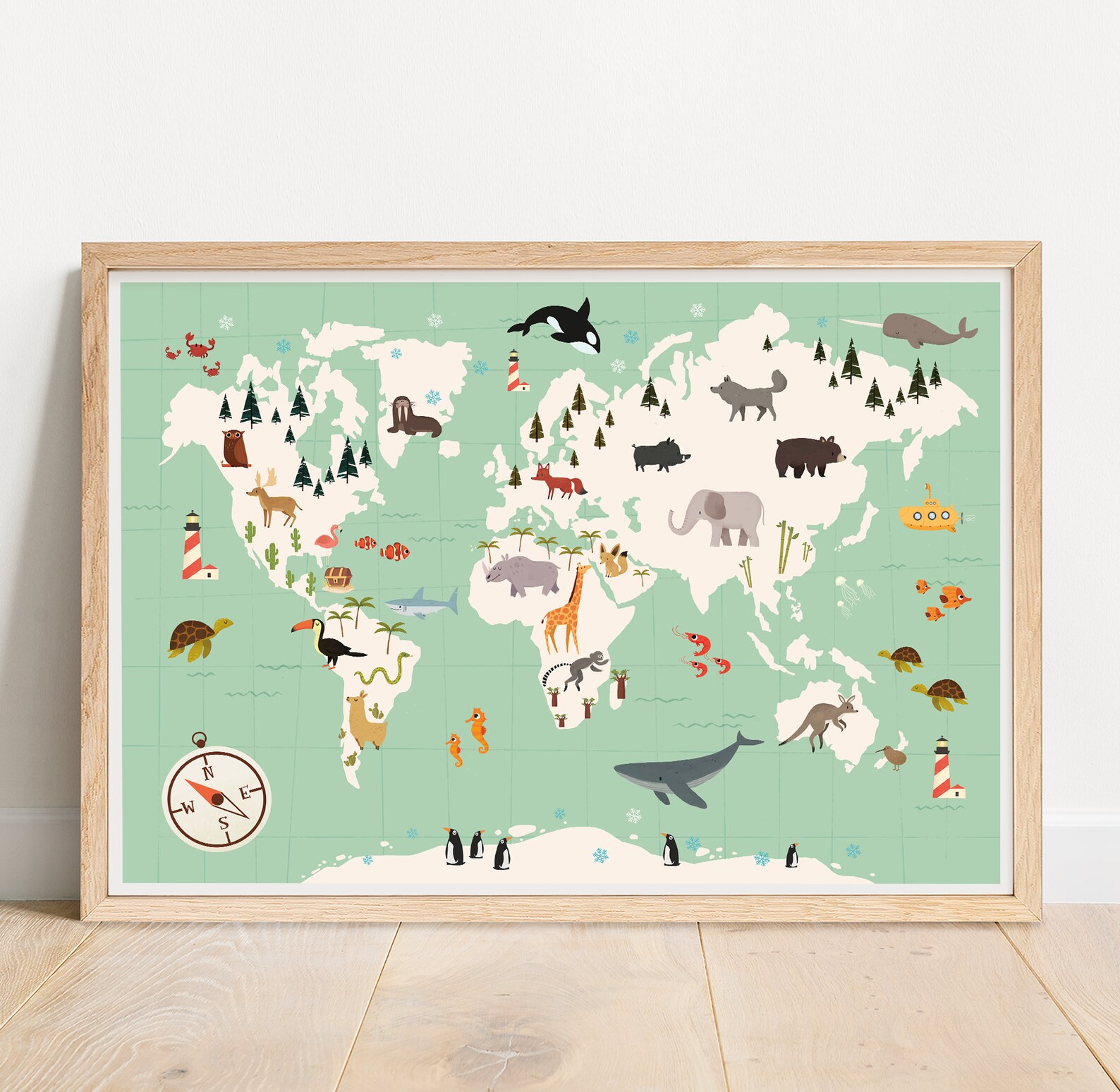World Map Print Nursery World Map Nursery Wall Art Map Wall Etsy